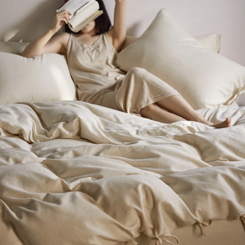 Cotton bedding set, Japanese style, simple