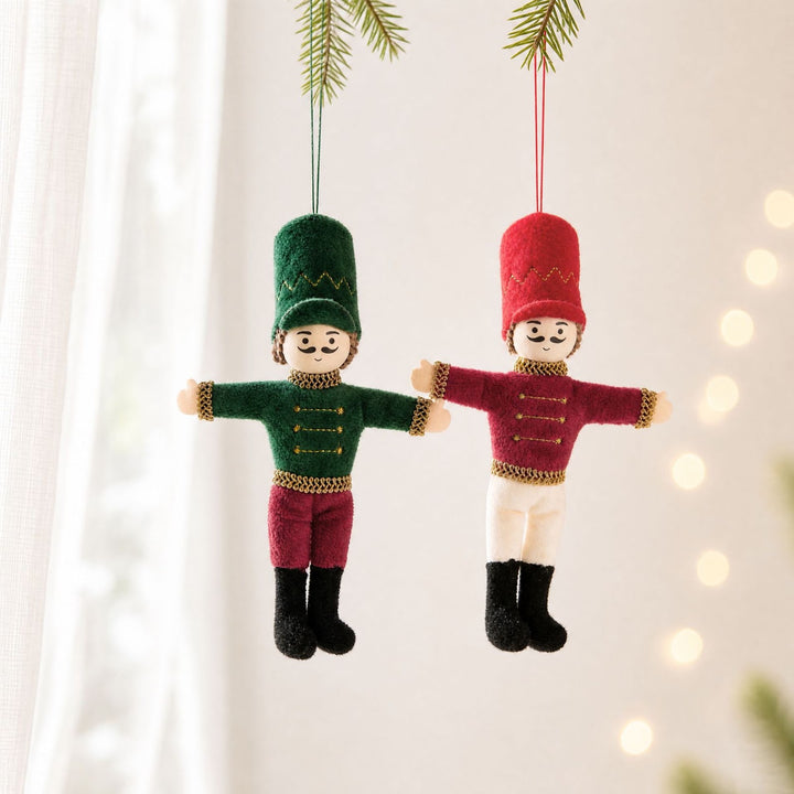 Fabric Nutcracker Ornament for Christmas Tree and Decoration
