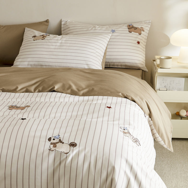 Cotton bedding set, 4-piece, cartoon pattern, long staple