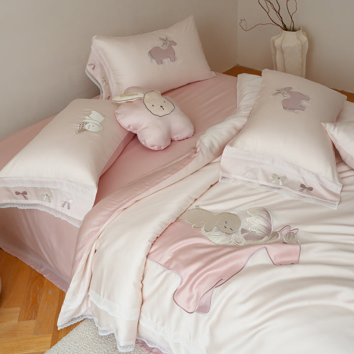 Lyocell bedding set, 60s, embroidery, summer