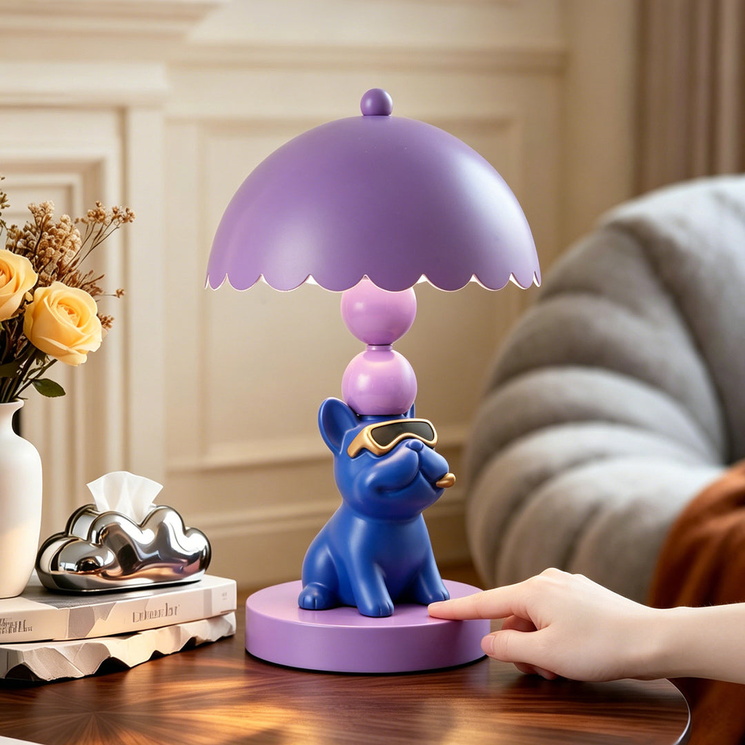 Cool French Bulldog Table Lamp Purple