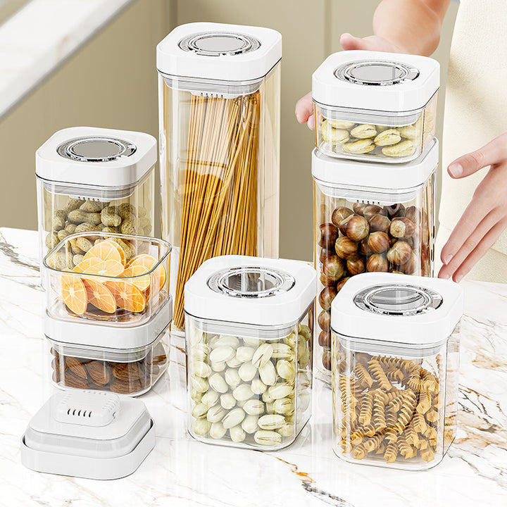 Plastic storage container with pressure seal