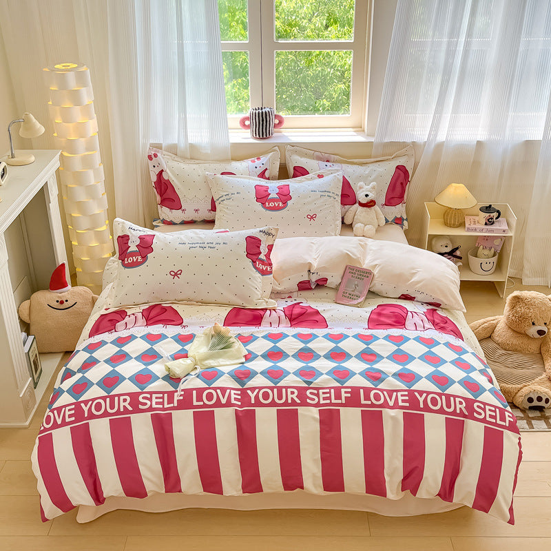 Cotton bedding set, 4-piece, fluffy, autumn/winter