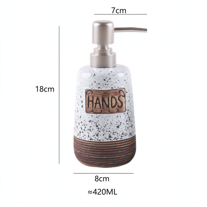 Ceramic soap dispenser with pump