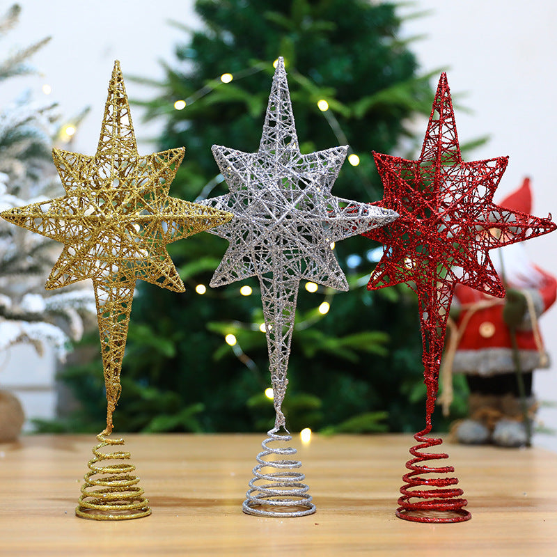 Christmas tree top star, eight-pointed, perforated