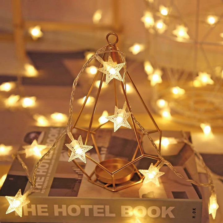 LED star fairy lights with battery compartment