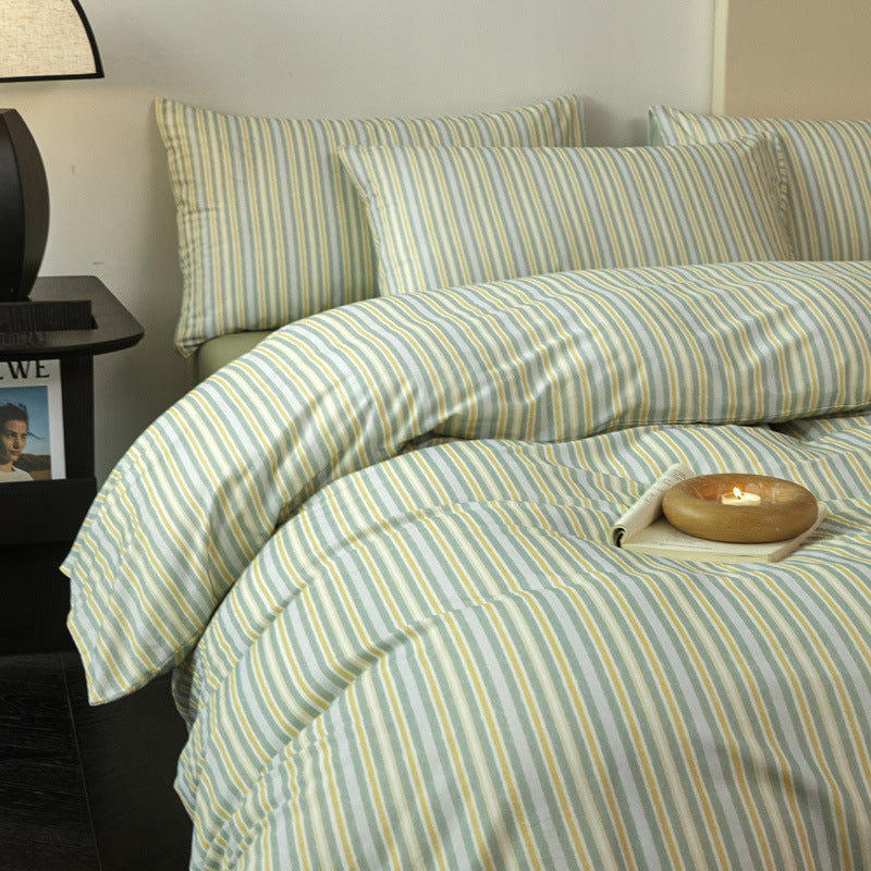 Warm cotton bedding set with brushed surface