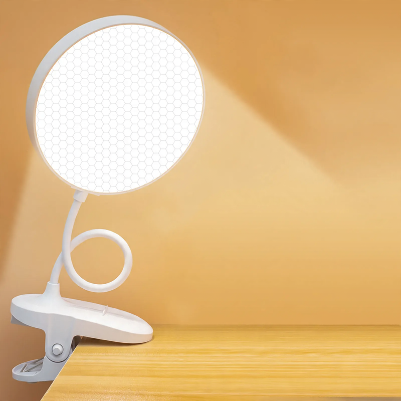 LED clamp lamp for desk and bed, eye-friendly