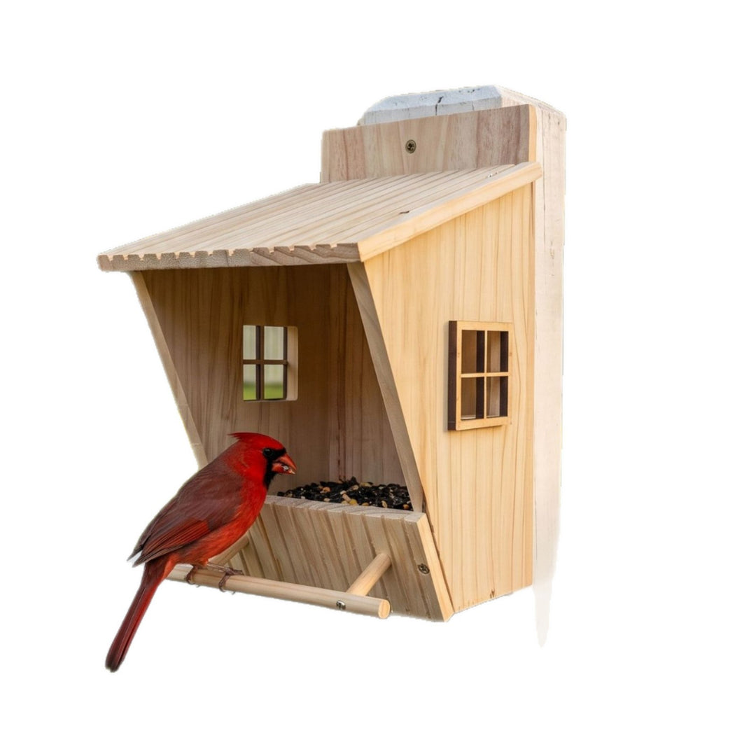 Hanging birdhouse made of pine wood