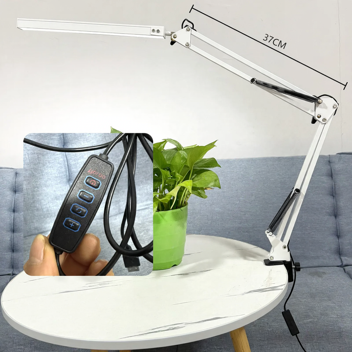 Folding LED Desk Lamp with Long Arm