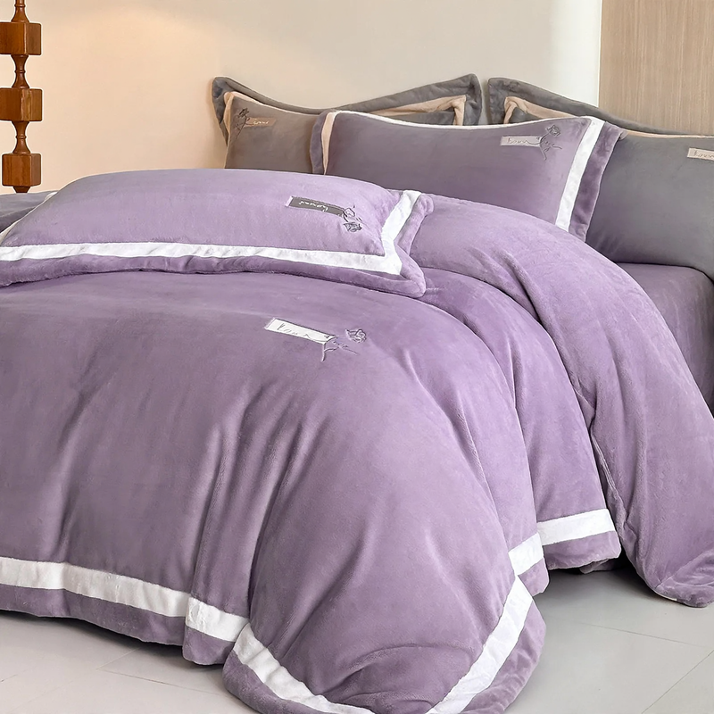 Milk fiber bedding set, 4-piece, premium