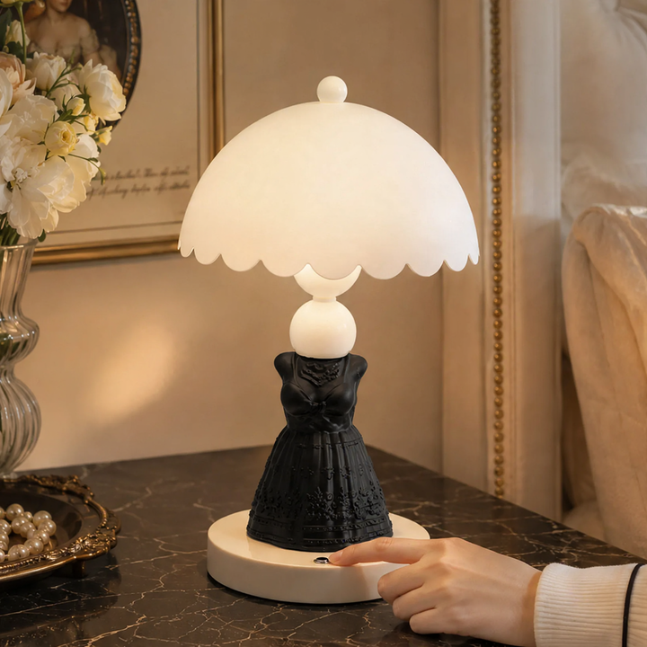 French Vintage Dress Table Lamp, dimmable