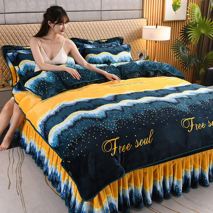 Milk fiber bedding set, winter, 4-piece