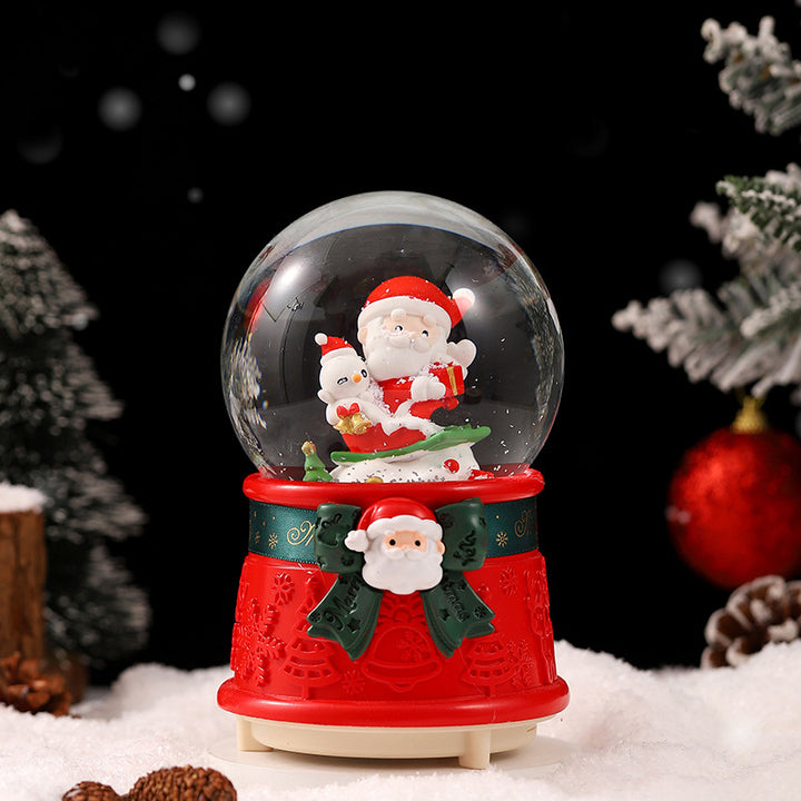 Decorative snow globe with light and music