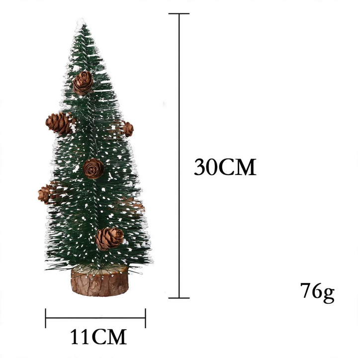 Mini Christmas tree with wooden base, snow-covered, 10-40cm