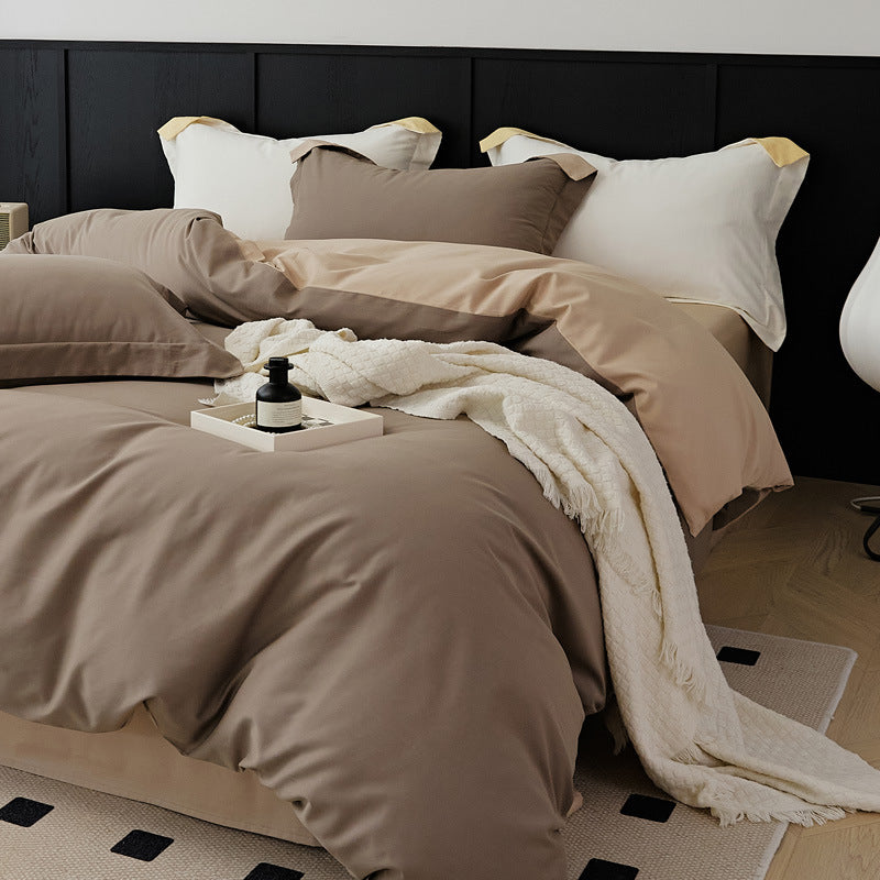 Cotton bedding set, brushed, 4-piece