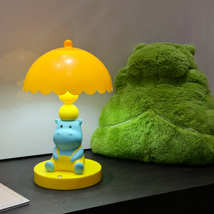 Hippo table lamp, plastic, American style