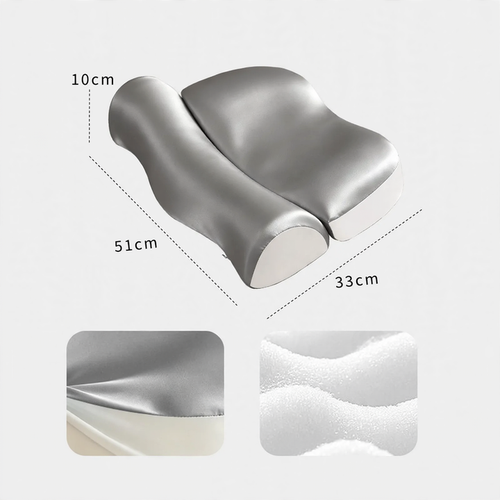 Neck support pillow made of memory foam, B-shape