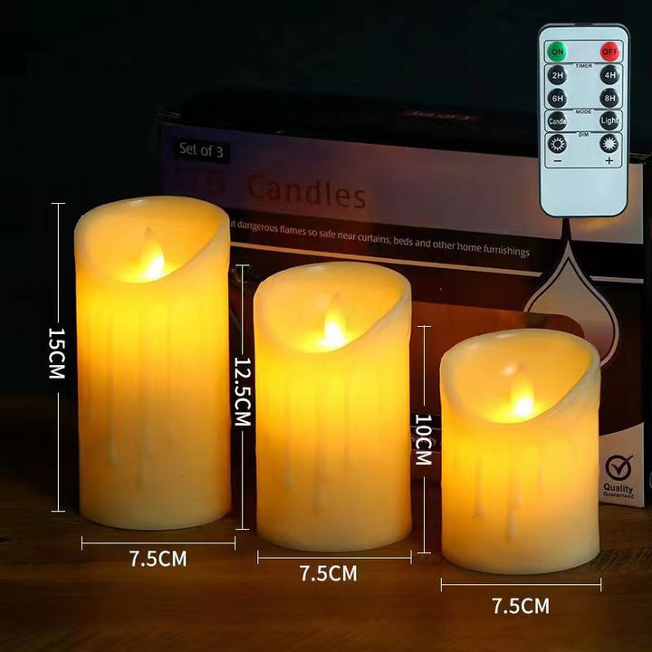 LED stump candle with realistic flicker effect