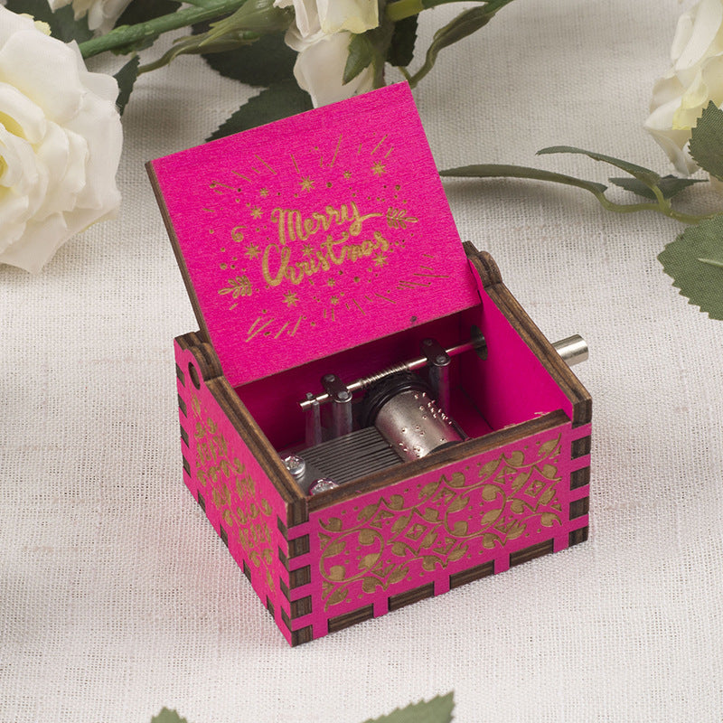 Small wooden music box in retro design