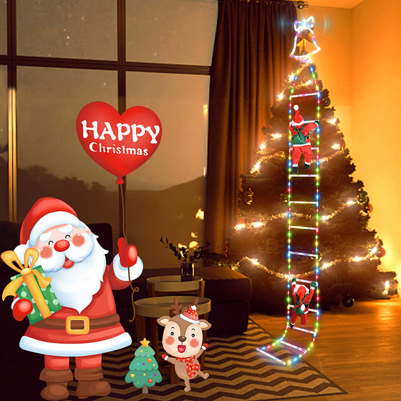 LED Christmas Ladder String Lights with Santa