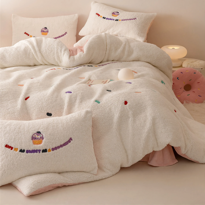 Bedding set made of milk fiber, 3- or 4-piece