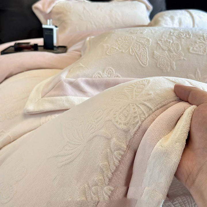 Milk fiber fleece bedding set, winter, antistatic