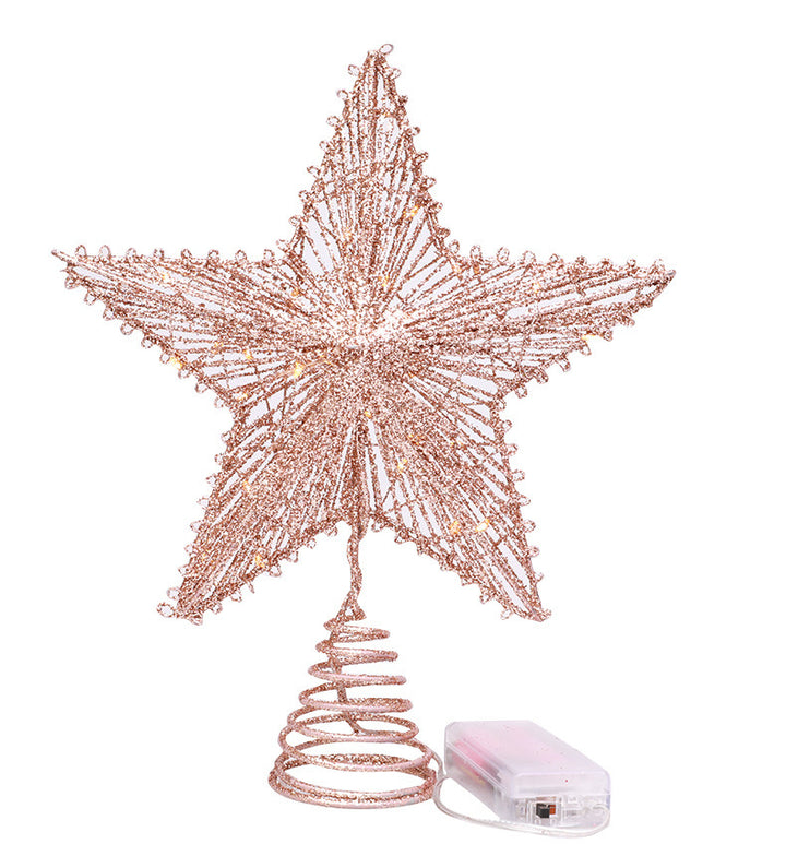 Christmas tree top star made of iron with lighting