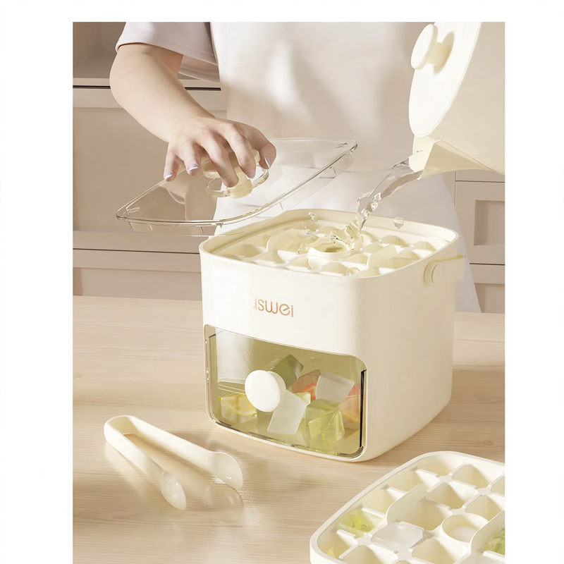 Ice cube tray with pressure release, 48 pieces