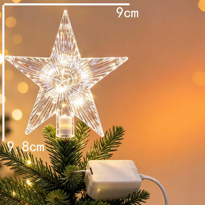 Illuminated Christmas tree topper star made of PVC