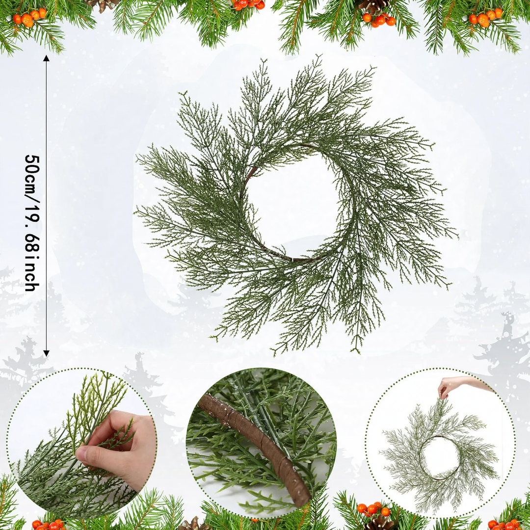 Artificial Christmas wreath made of cypress branches