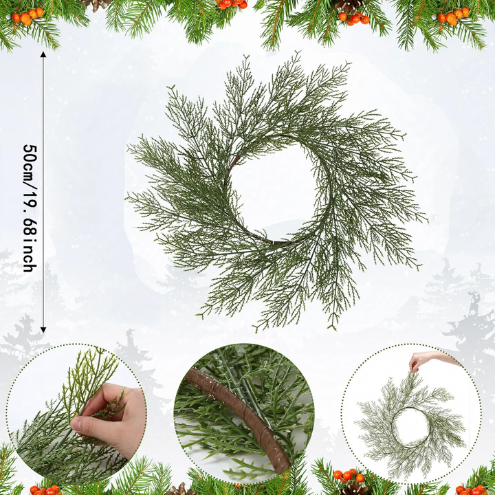 Artificial Christmas wreath made of cypress branches