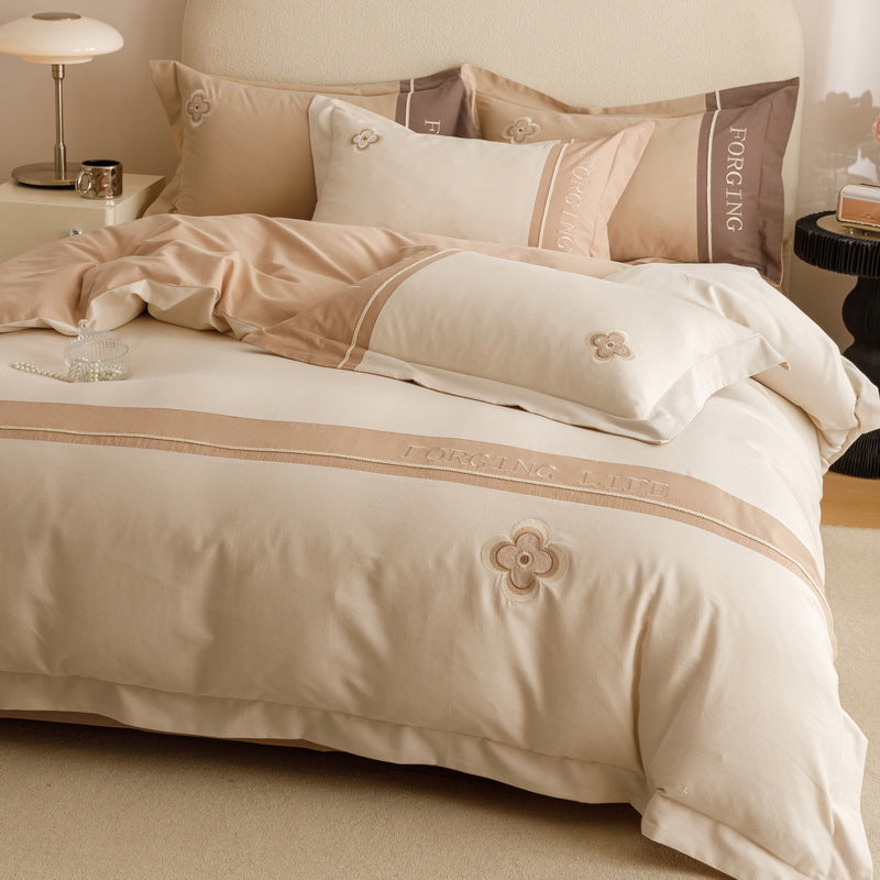 Bed linen set made of long-staple cotton, brushed