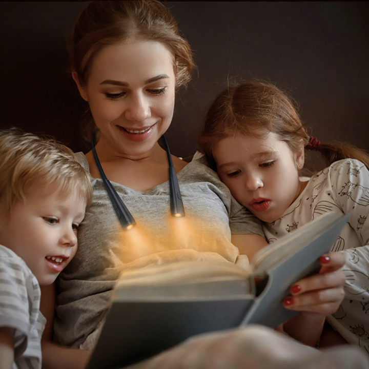 Portable neck reading lamp with 5 brightness levels