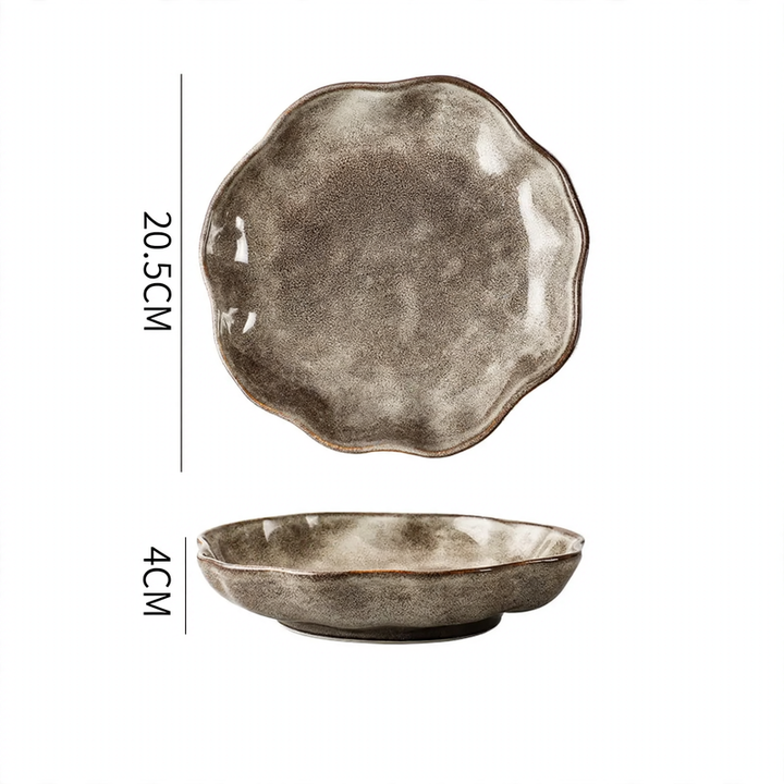 Vintage ceramic dish set, rustic design