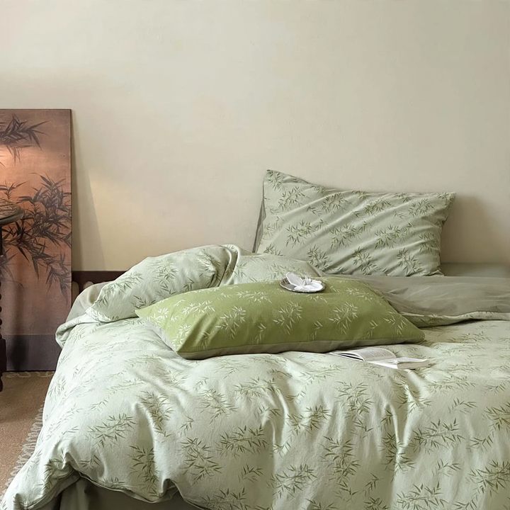 Cotton bedding set, 4-piece, jacquard pattern