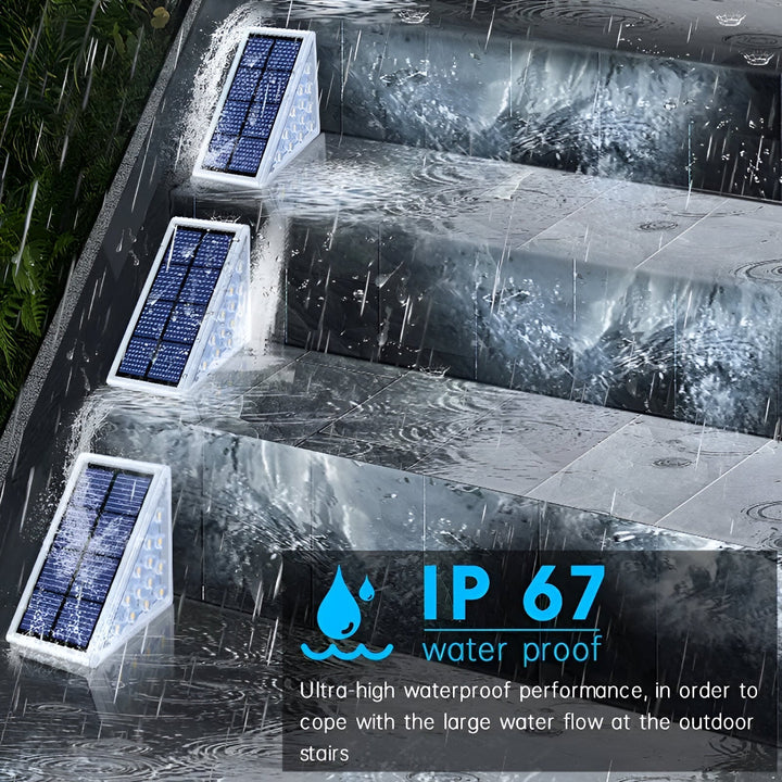 BowLift | 2-Pack Triangular Solar Step Lights – IP67 Waterproof LED Outdoor Garden Lights
