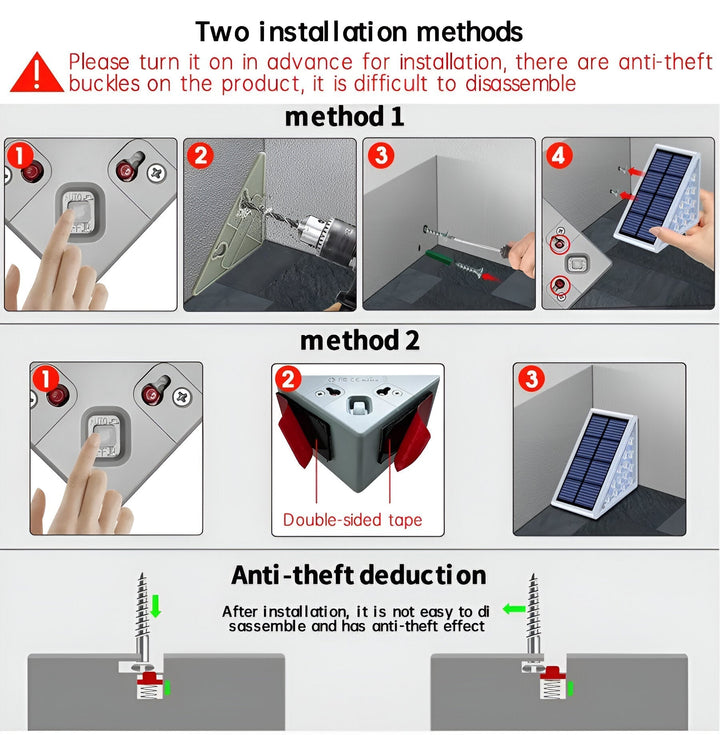 BowLift | 2-Pack Triangular Solar Step Lights – IP67 Waterproof LED Outdoor Garden Lights