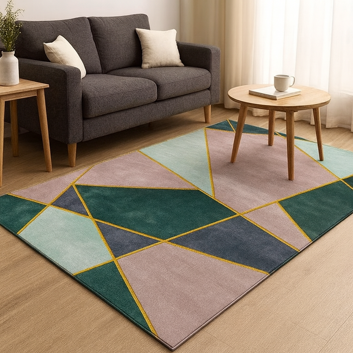 BowLift | Rug Modern Geometric Polyester Washable Non Slip