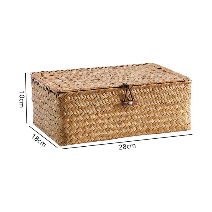 Handwoven Storage Box with Lid Bowlift