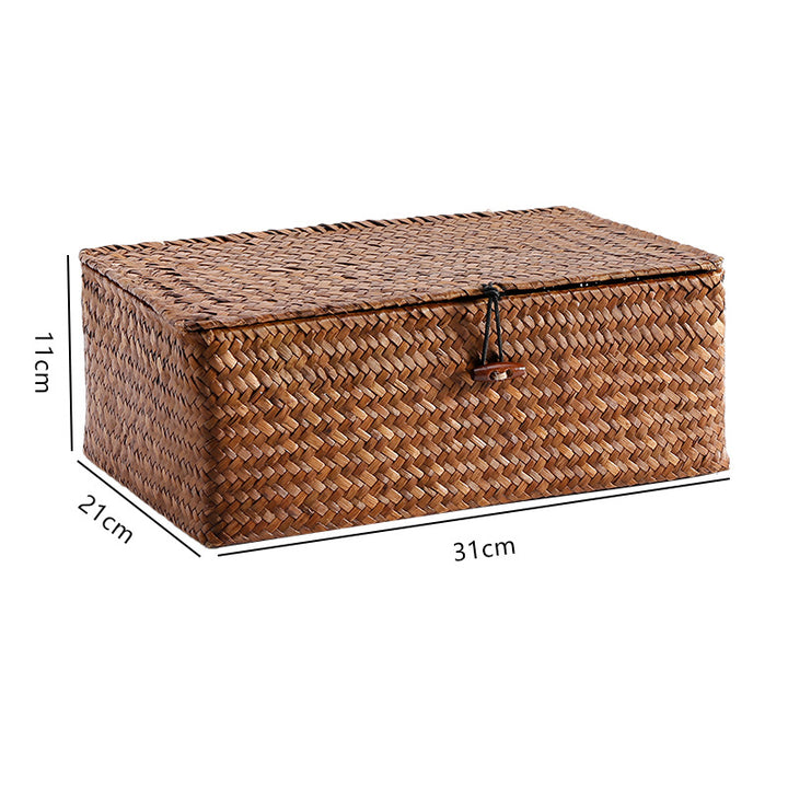 Handwoven Storage Box with Lid Bowlift