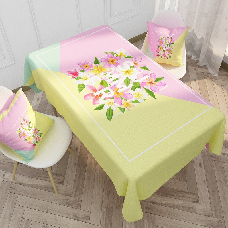Printed Waterproof Polyester Tablecloth with Citrus Pattern