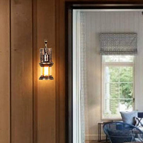 BowLift | 1 Light Clear Glass Wall Light Nautical Bronze Kerosene Hall Wall Lights