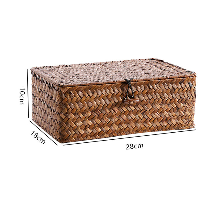 Handwoven Storage Box with Lid Bowlift