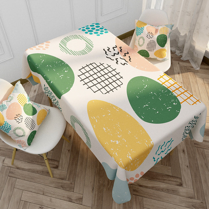 Printed Waterproof Polyester Tablecloth with Citrus Pattern