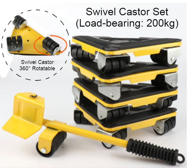 Mini Furniture Moving Jack with Swivel Castors and Non-Slip Mat