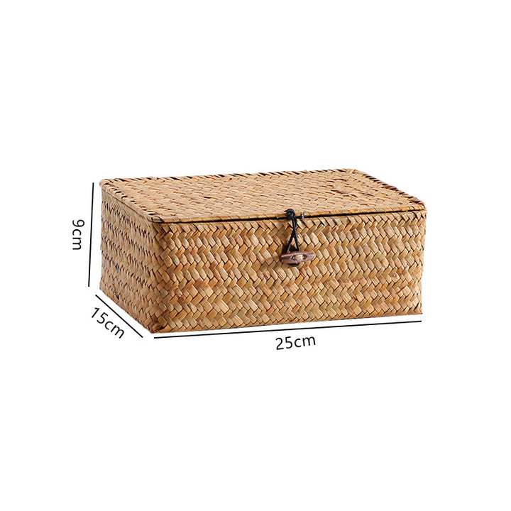 Handwoven Storage Box with Lid Bowlift