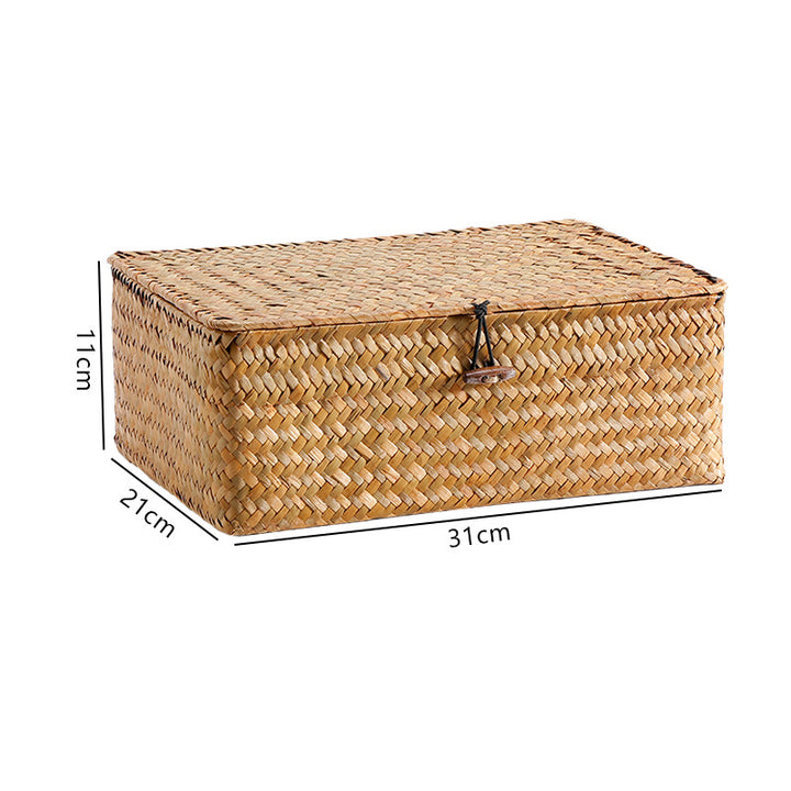 Handwoven Storage Box with Lid Bowlift