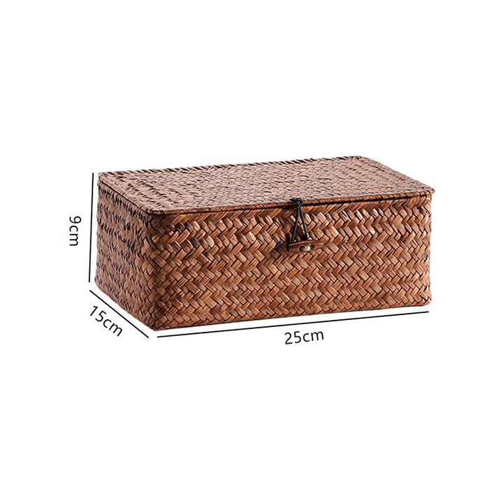 Handwoven Storage Box with Lid Bowlift