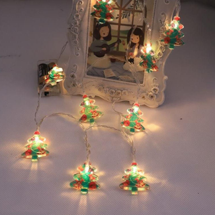 Battery-Powered Christmas LED String Lights with Snowman Designs and Multiple Lengths